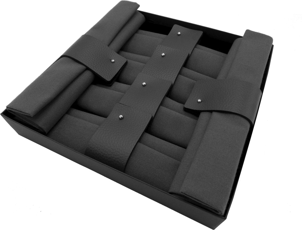 NOOBLU Gift set MANCHET & LINNEN - cognac - 6 servet sets