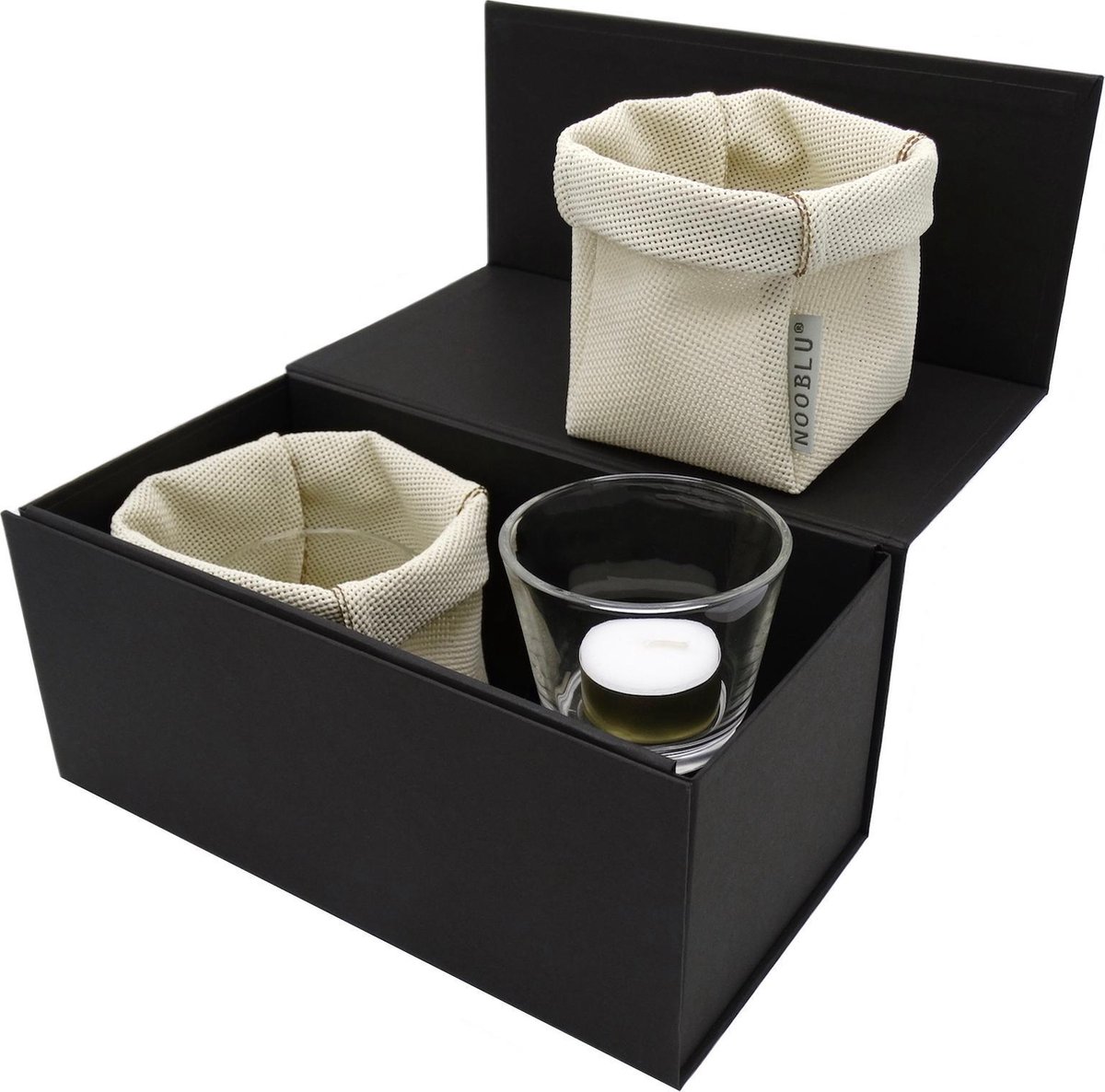 NOOBLU Gift set ZAQ & ZEN - waxinelichthouders - ecru