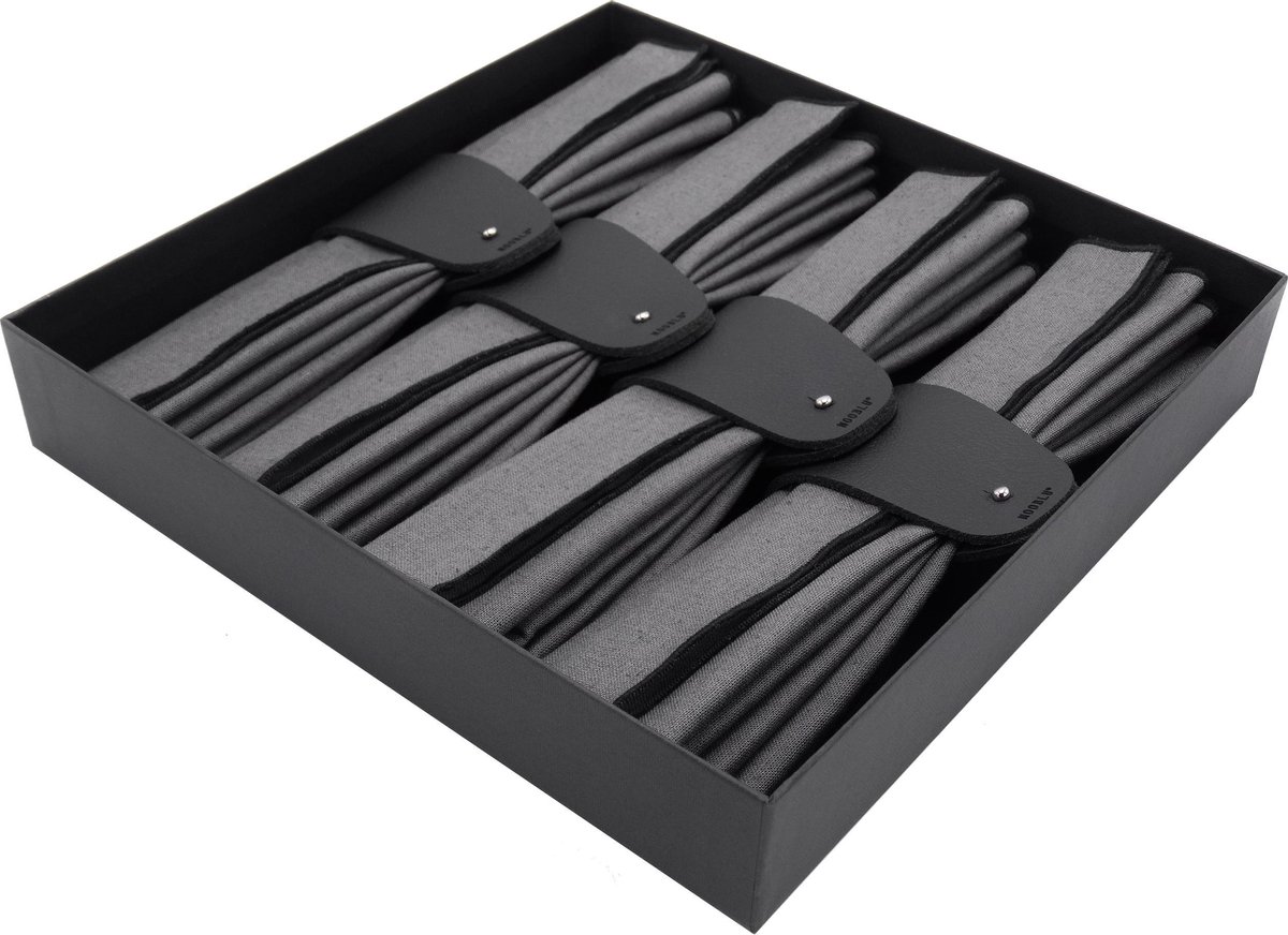 NOOBLU Manchet & Linnen - PEBL zwart/ antra - 4 sets