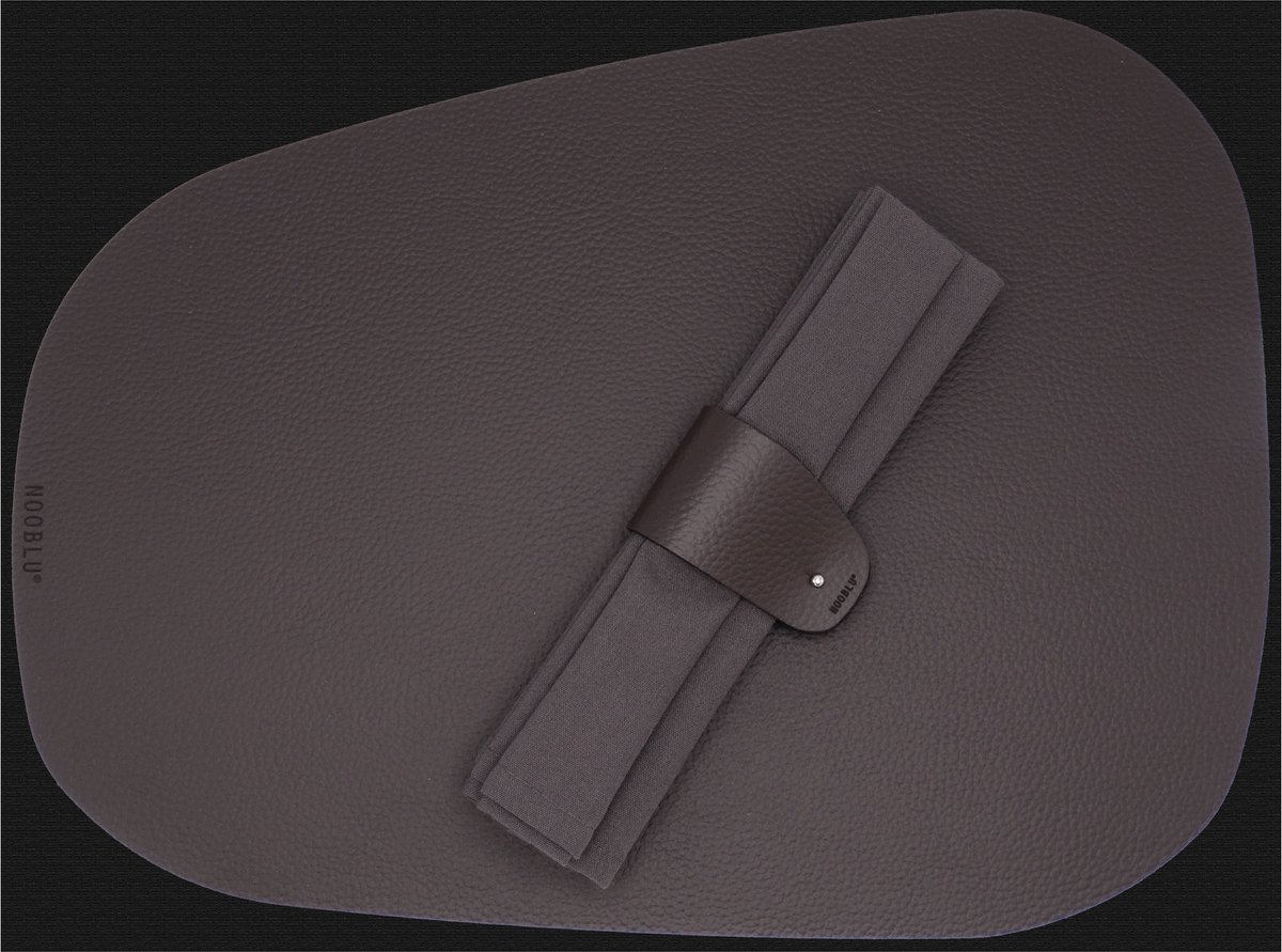 PEBL 6 persoons Dinner set - Chocolate brown