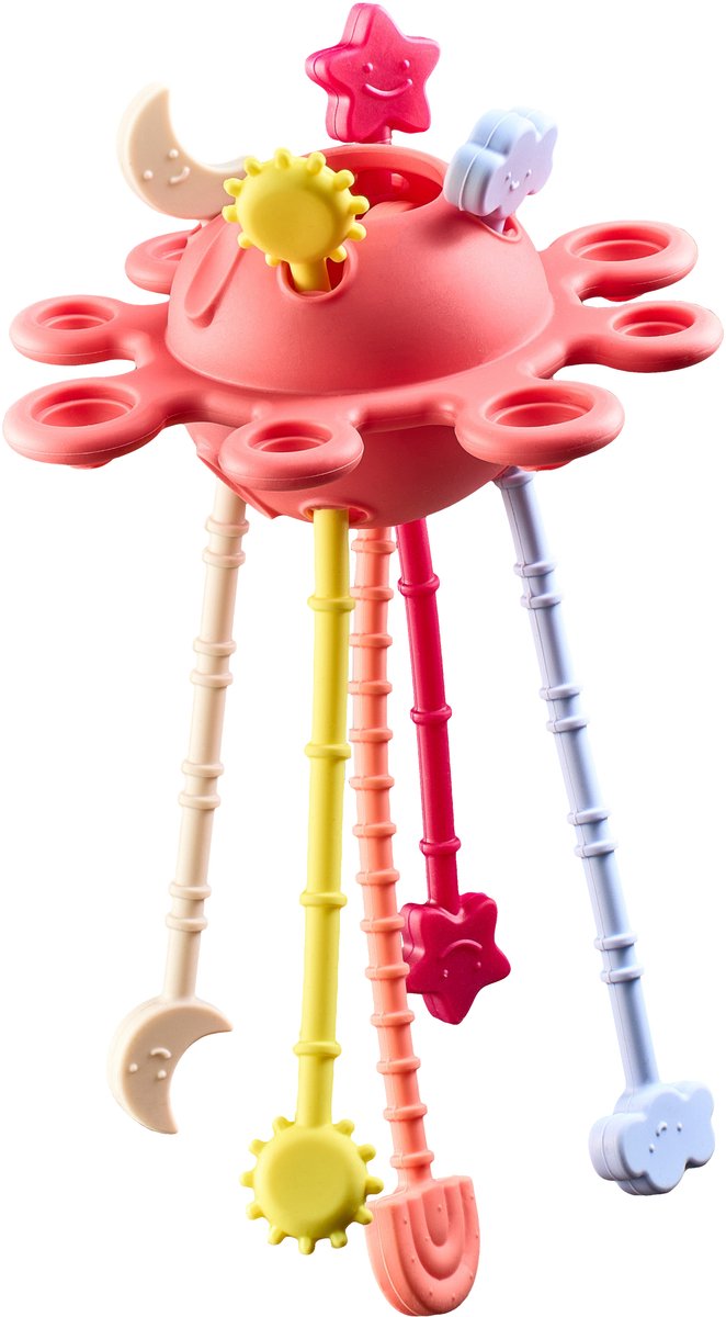 NOOVI® Sensorisch UFO Baby Speelgoed 6 maanden - Badspeelgoed - Montessori - Kraamcadeau Babyshower - Roze