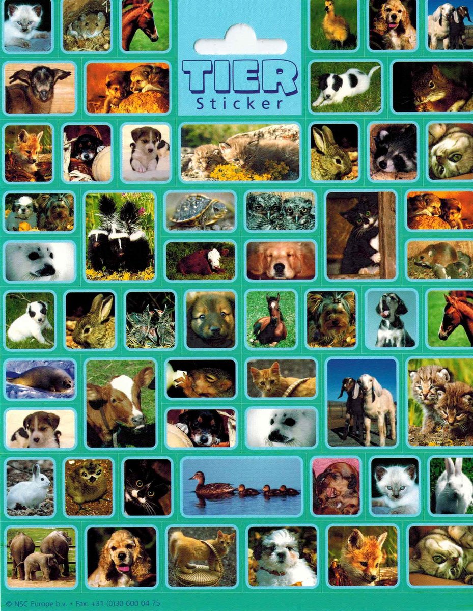 Dieren Stickers - Jonge Dieren - Set van 3 vellen