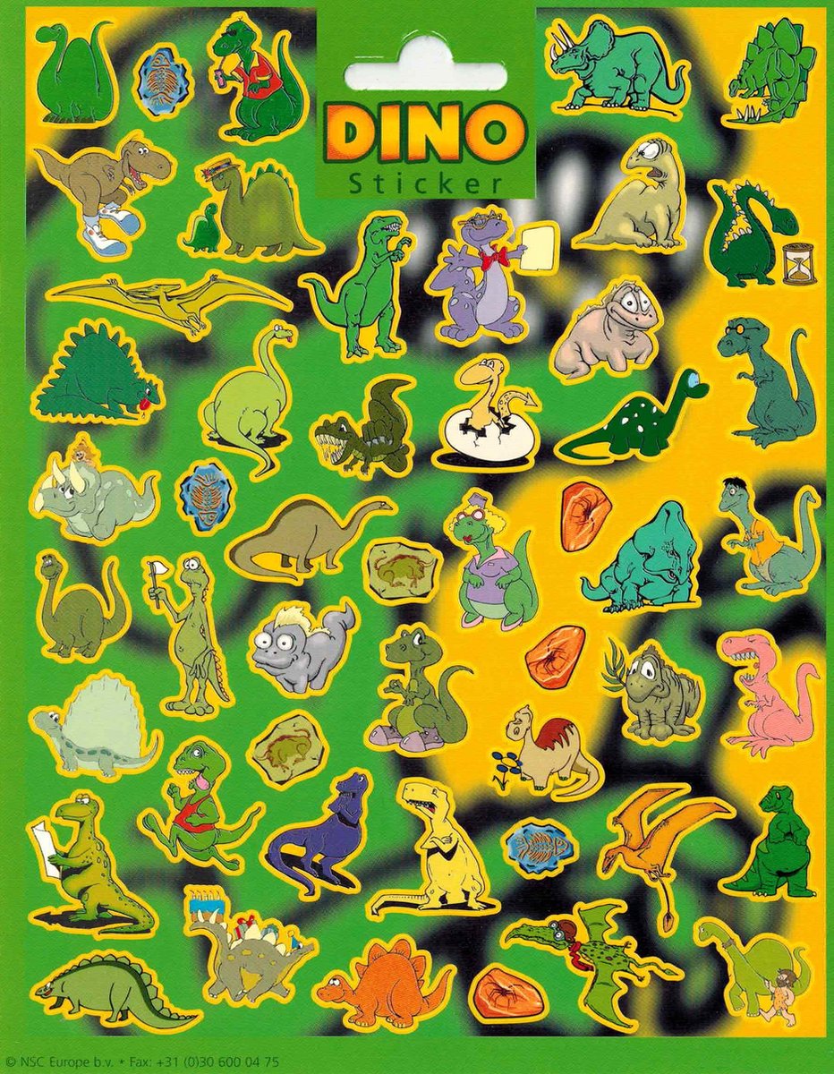 Dino Stickers - Dinosaurus - Set van 3 vellen