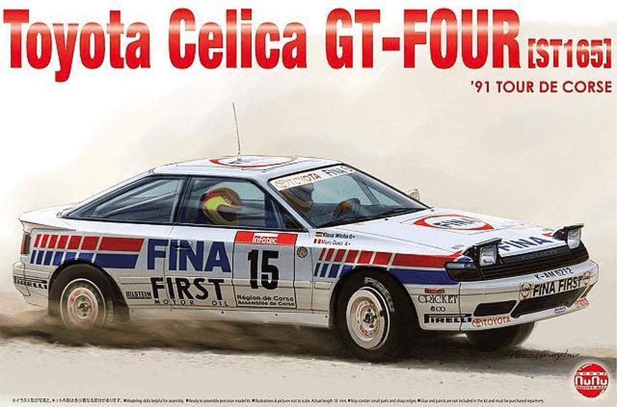 1:24 NuNu 24015 Toyota Celica GT-Four (ST165) 1991 Tour de Corse Fina Car Plastic kit