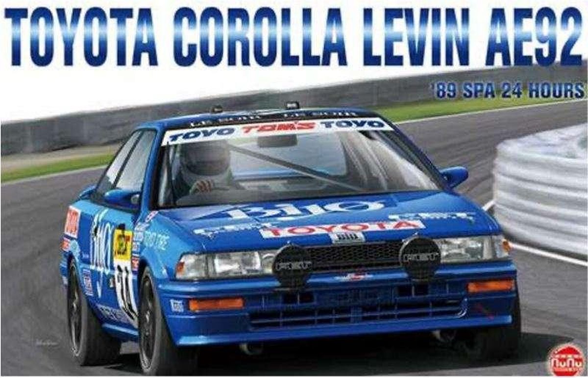 1:24 NuNu 24016 Toyota Corolla Levin AE92 1989 SPA 24Hours Car Plastic kit