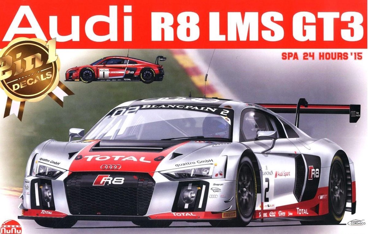 AUDI R8 LMS GT3 24 HOURS SPA 2015 NUNU MODELBOUW PAKKET 1:24