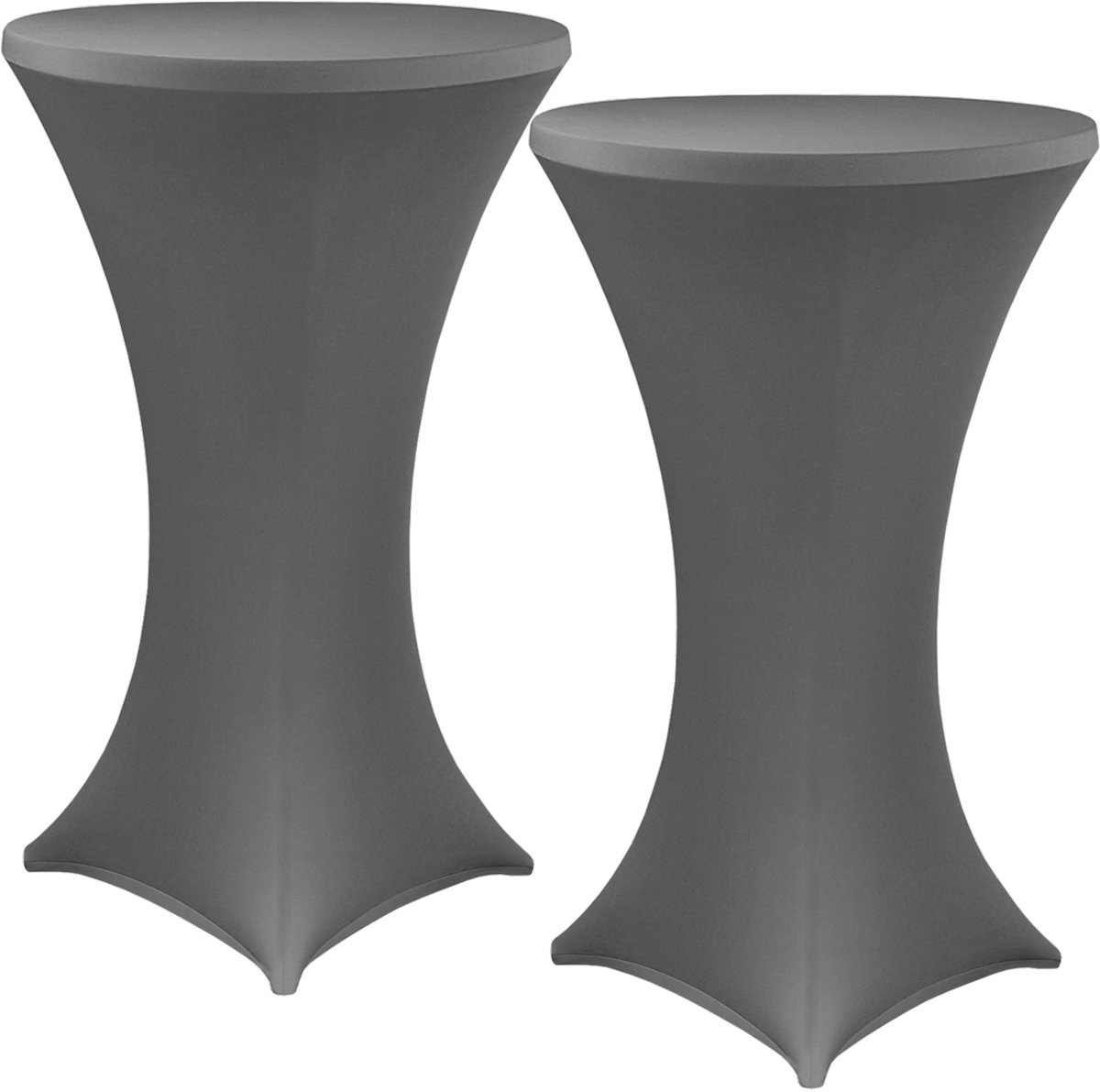 NYVI Sta-tafelhoes NYVIGala Antraciet Ø 70-75 cm - Set van 2 - Elastische premium stretchhoezen voor standaard bistro- & statafels - Rekbare tafelbekleding
