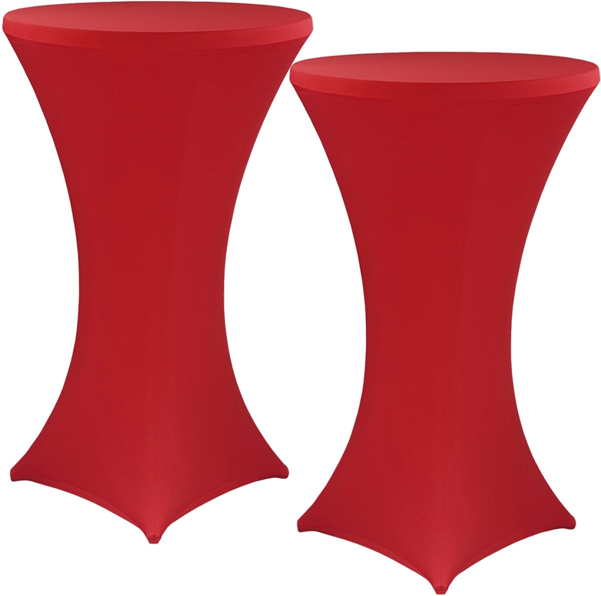 NYVI Sta-tafelhoes NYVIGala Rood Ø 80-85 cm - Set van 2 - Elastische premium stretchhoezen voor standaard bistro- & statafels - Rekbare tafelbekleding