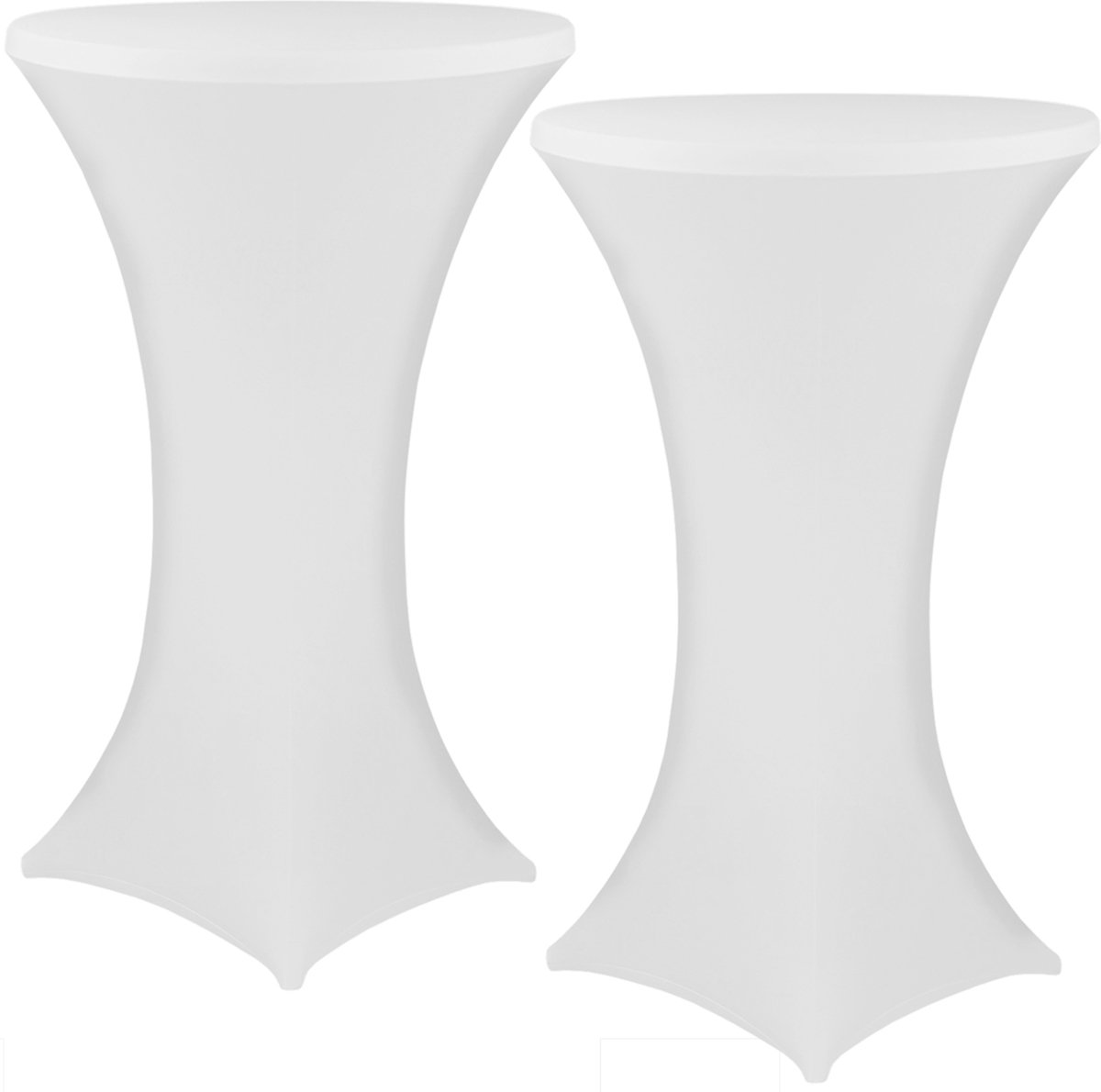 NYVI Sta-tafelhoes NYVIGala Wit Ø 60-65 cm - Set van 2 - Elastische premium stretchhoezen voor standaard bistro- & statafels - Rekbare tafelbekleding
