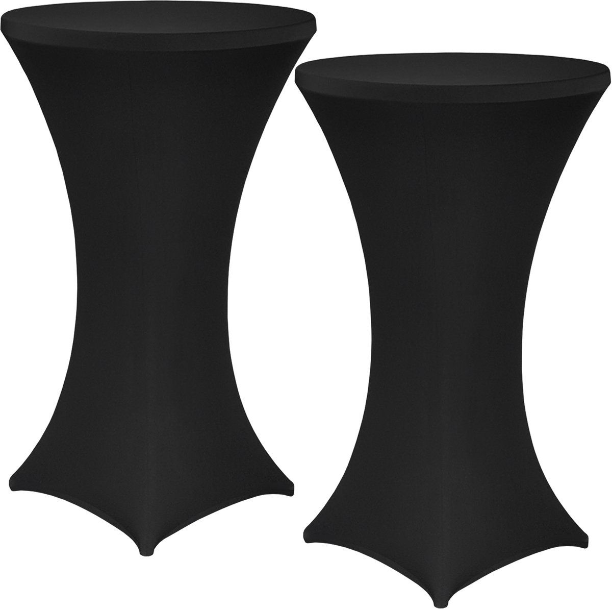 NYVI Sta-tafelhoes NYVIGala Zwart Ø 60-65 cm - Set van 2 - Elastische premium stretchhoezen voor standaard bistro- & statafels - Rekbare tafelbekleding