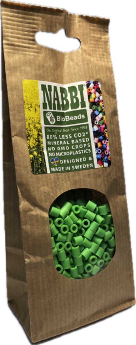 NABBI® BioBeads Light Green colour 1000 pcs - strijkkralen licht groen