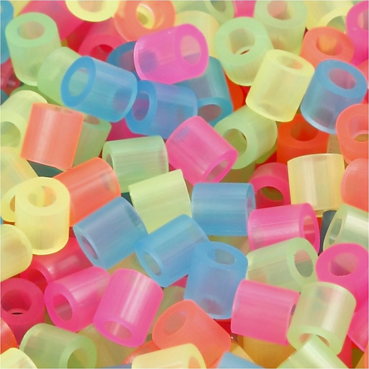 Strijkkralen, afm 5x5 mm, neon kleuren, medium, 30000 assorti