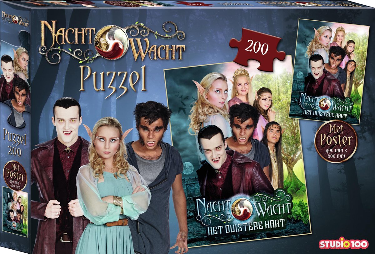Nachtwacht puzzel met poster 40 x 60 cm - Het Duistere Hart - 200 pcs.