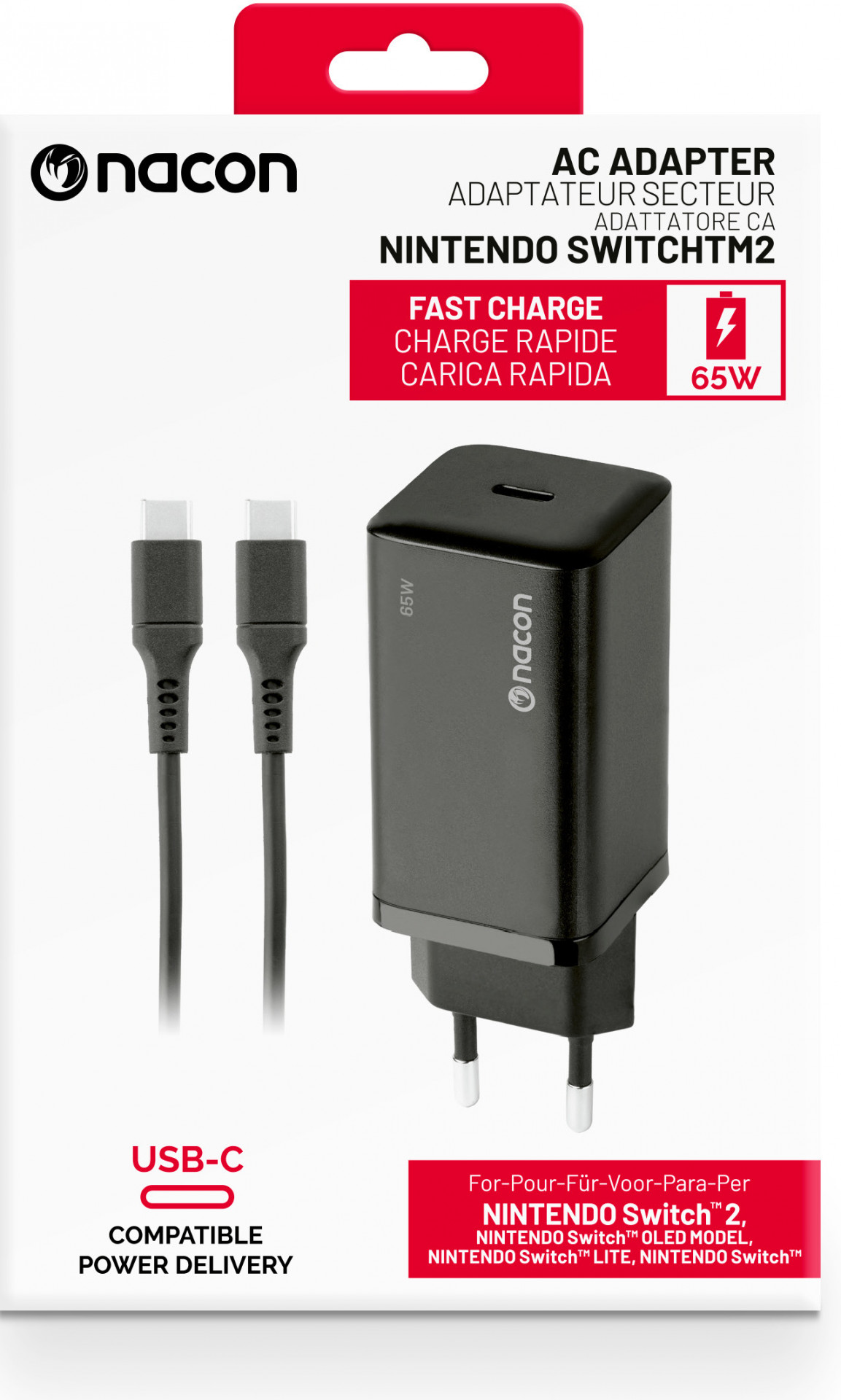 Nacon Switch 2 AC Adapter 65W USB-C