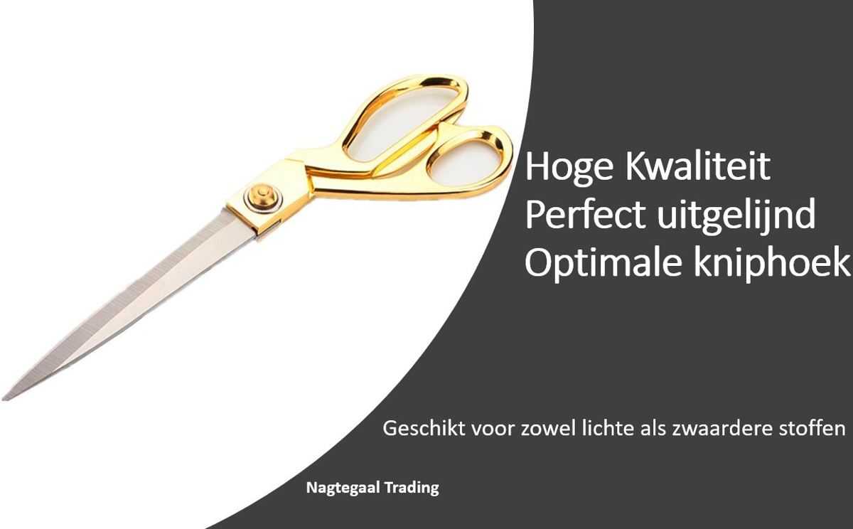 Professionele Kleermakersschaar - StofSchaar 24 CM - Duurzaam Stoffenschaar / Stofschaar - Geschikt voor Stof / denim / Leer / Schaar Goud - Coupeuseschaar kledingschaar