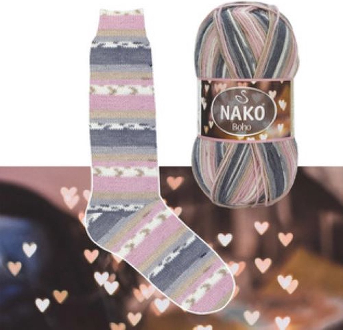 Sokkenwol Nako Boho - Breiwol - Romance - 82265