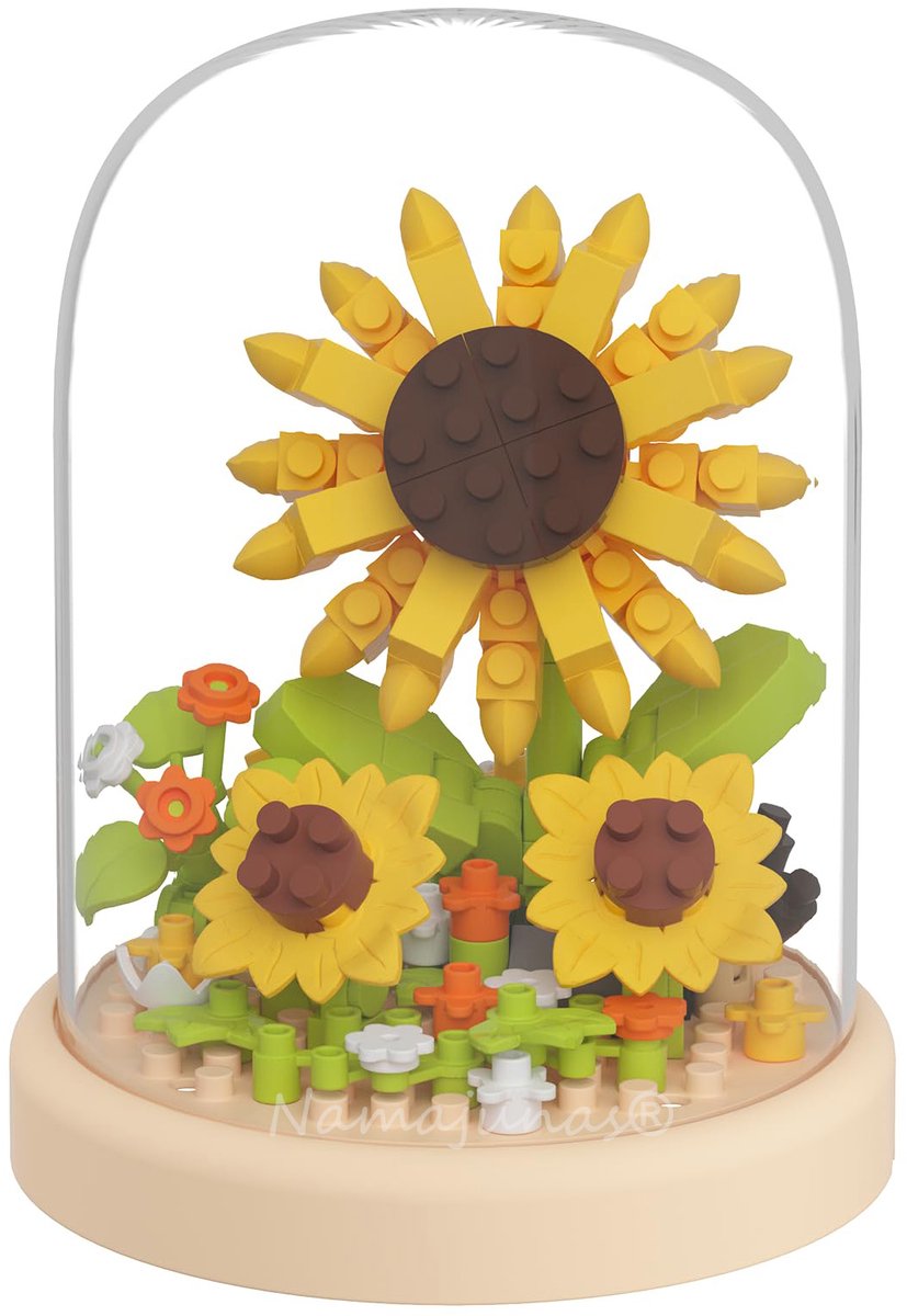 Namajunas - Bouwpakketten volwassenen - Kunstbloemen Boeket - Bloemenboeket in Stolp - Botanical Flowers Collection - Botanical Bloemen - Bouwsets - Niet geschikt voor LEGO - Zonnebloem - Decoratie voor Huis, Cadeau, Kerst, Oudjaar, Nieuwjaar