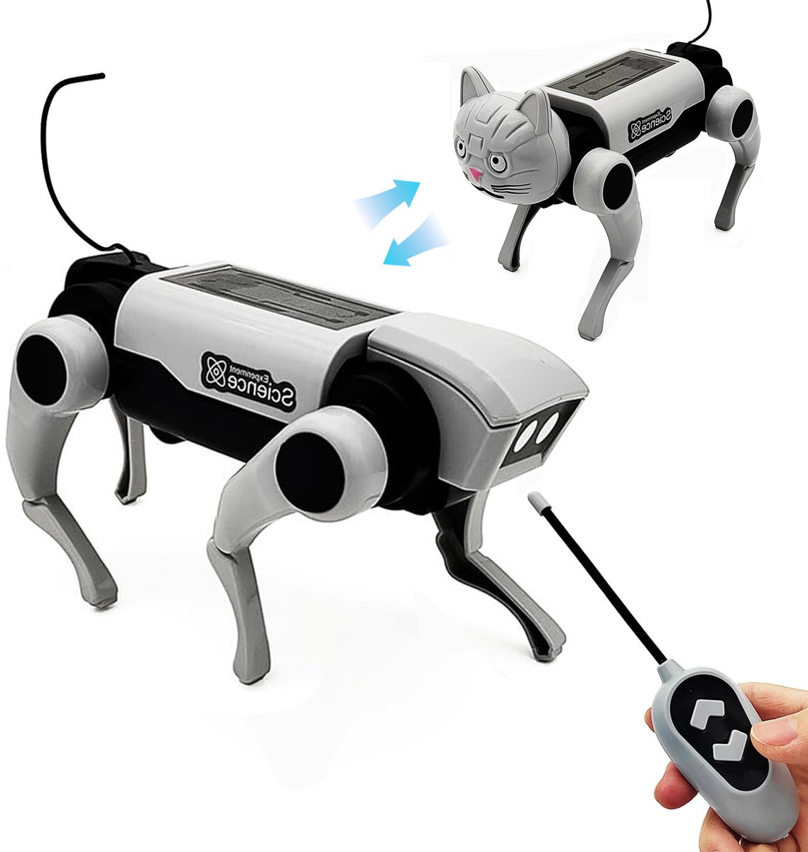 Namajunas - Robot Hond - DIY Robot Hond - Maak je eigen Robot Hond - Robot Puppy - Robot speelgoed - Bestuurbare Hond - Speelgoed Kinderen - Educatief speelgoed - Met Een kattenkop accessoire - Met Afstandsbediening - Sensorisch - Logisch Denken