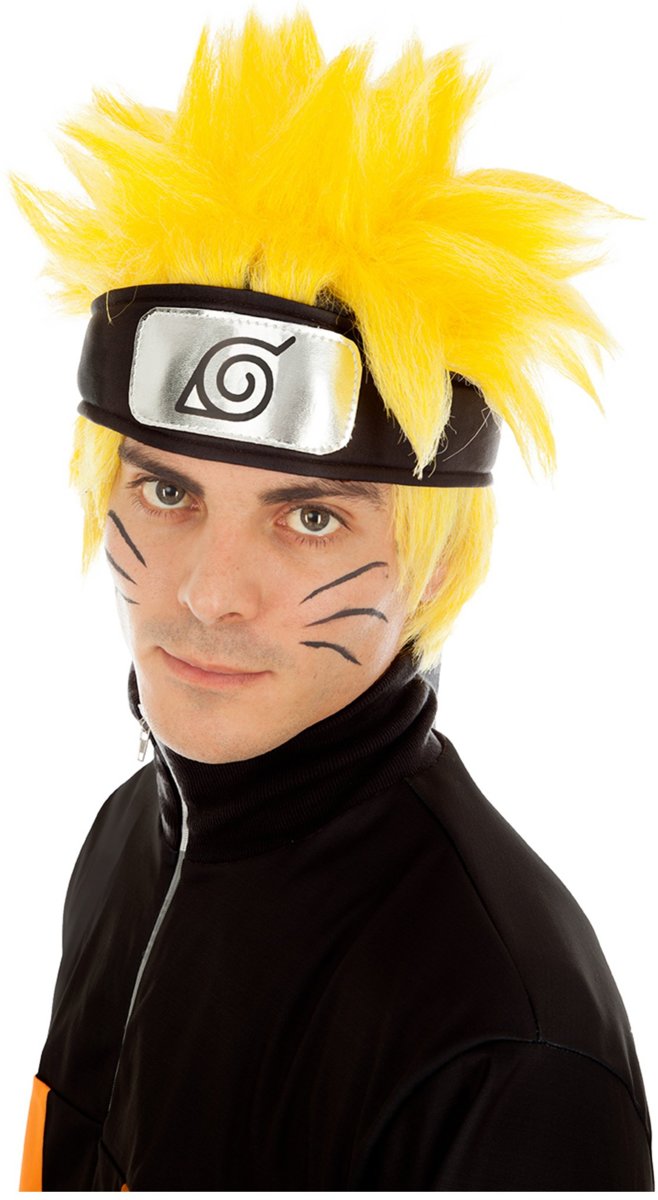 Gele Naruto Shippuden™ pruik voor volwassenen - Verkleedpruik