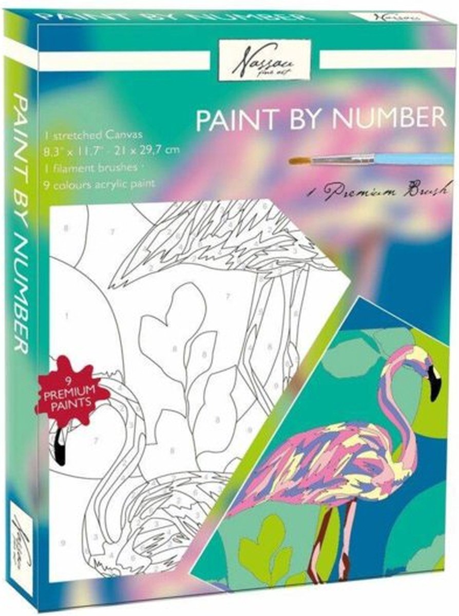 Nassau Schilderen op Nummer Flamingo 21x29,7 cm