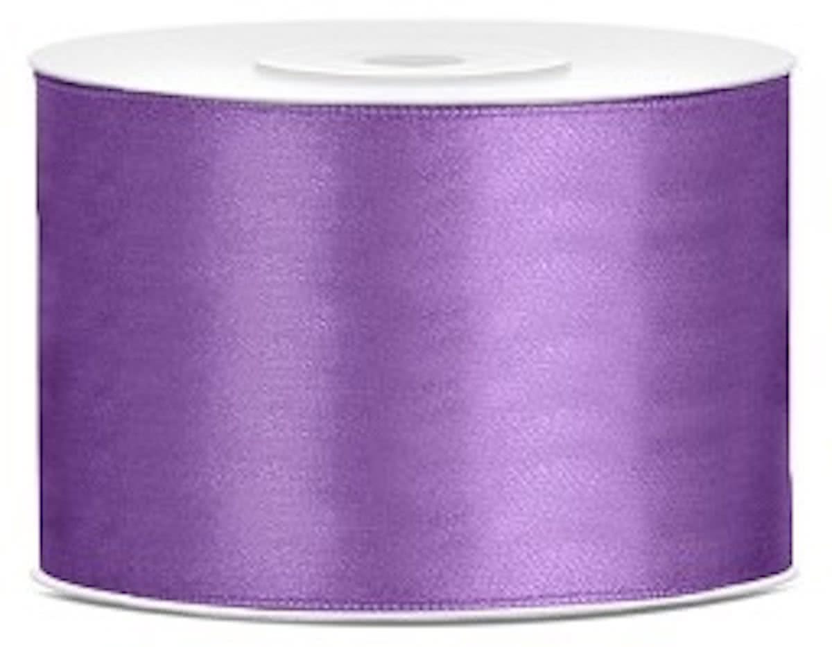 Lavendel Lint, Satijn Lint 50 mm ( 5 cm.) Kwaliteit EZ. 25 Meter per Rol