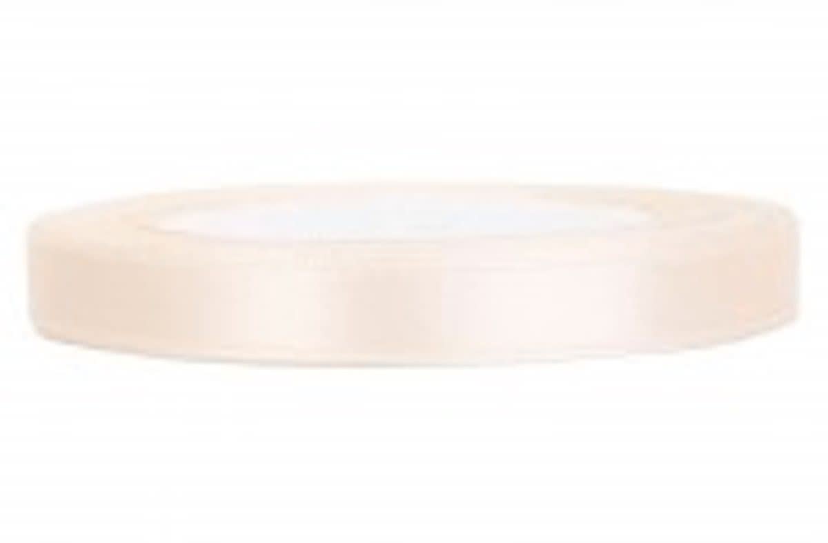 Satijn Lint, Licht Room  6 mm Breed, 100 Meter Totaal, 4 Rollen Van 25 Meter