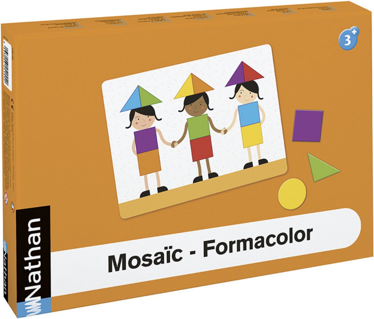 Mozaiekspel vormen - 6 dubbelzijdige activiteitenborden - 54 plastic vormen in 6 kleuren