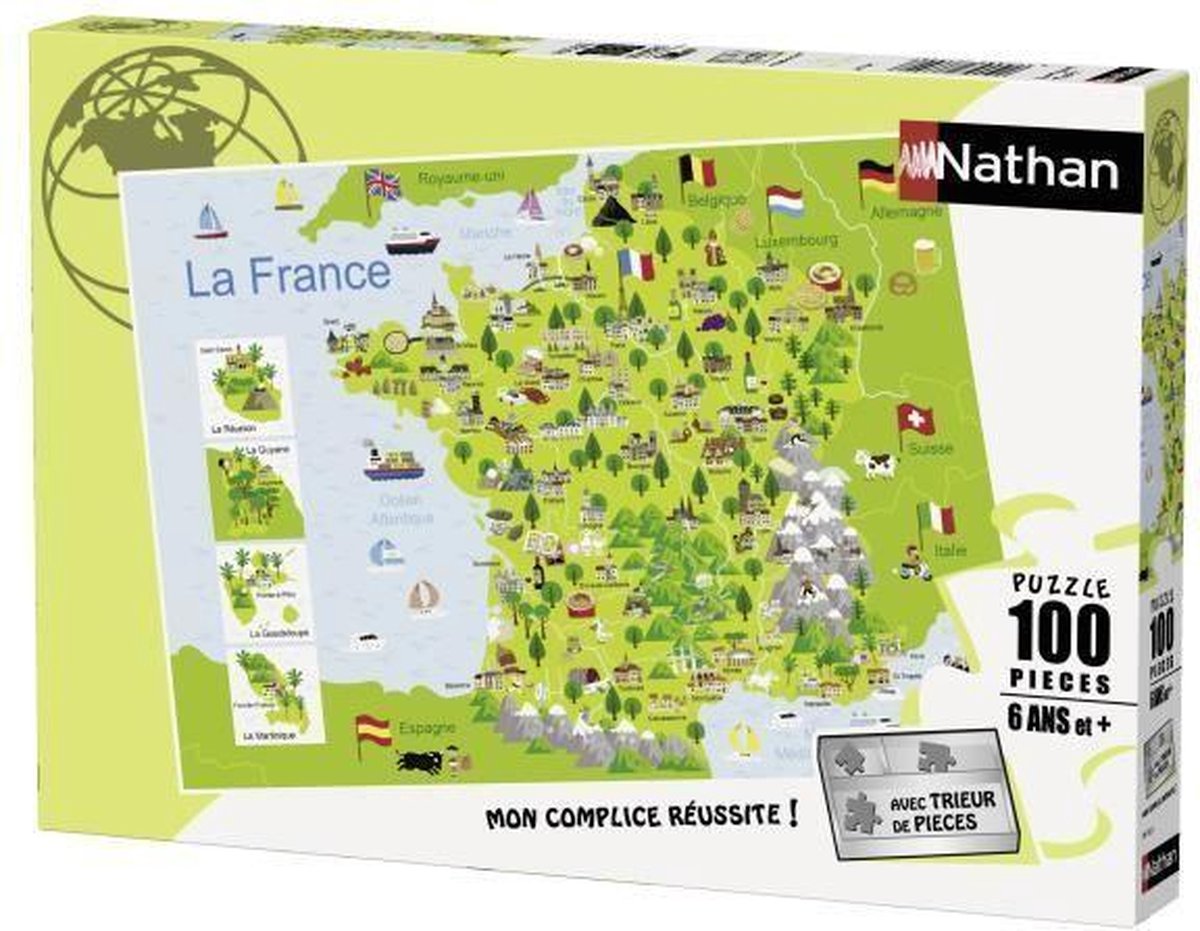 RAVENSBURGER Puzzle 100 p - Kaart van Frankrijk