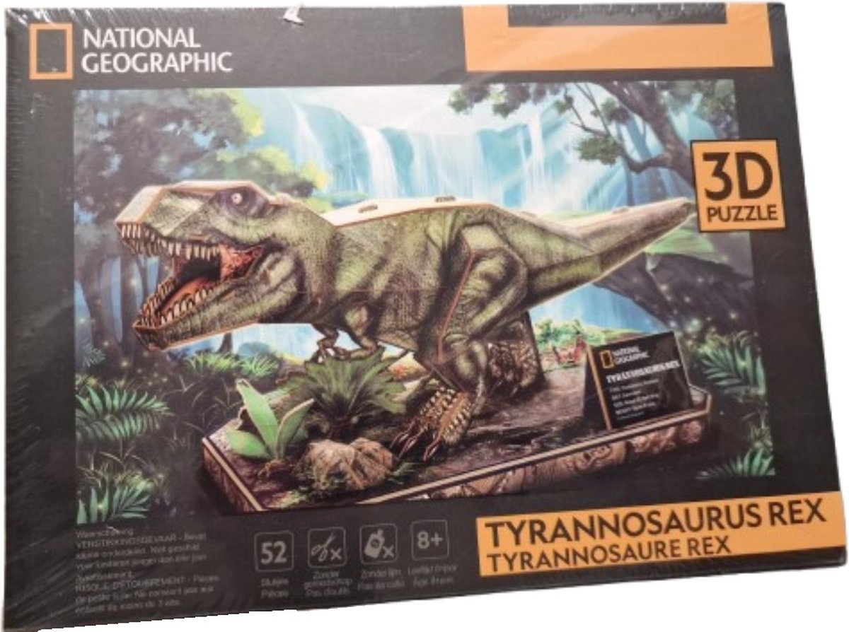 National Geographic Tyrannosaurus Rex 3D puzzel - 52 stukjes - Fantastische puzzel voor kinderen