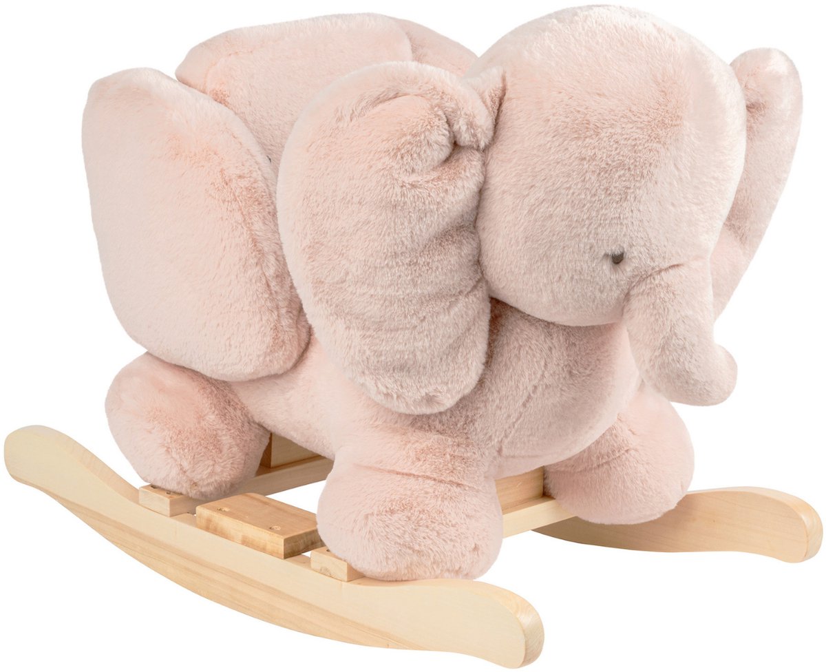   FanFan Hobbelpaard Olifant - 59 cm - Schommelpaard - Baby Speelgoed - Oud Roze