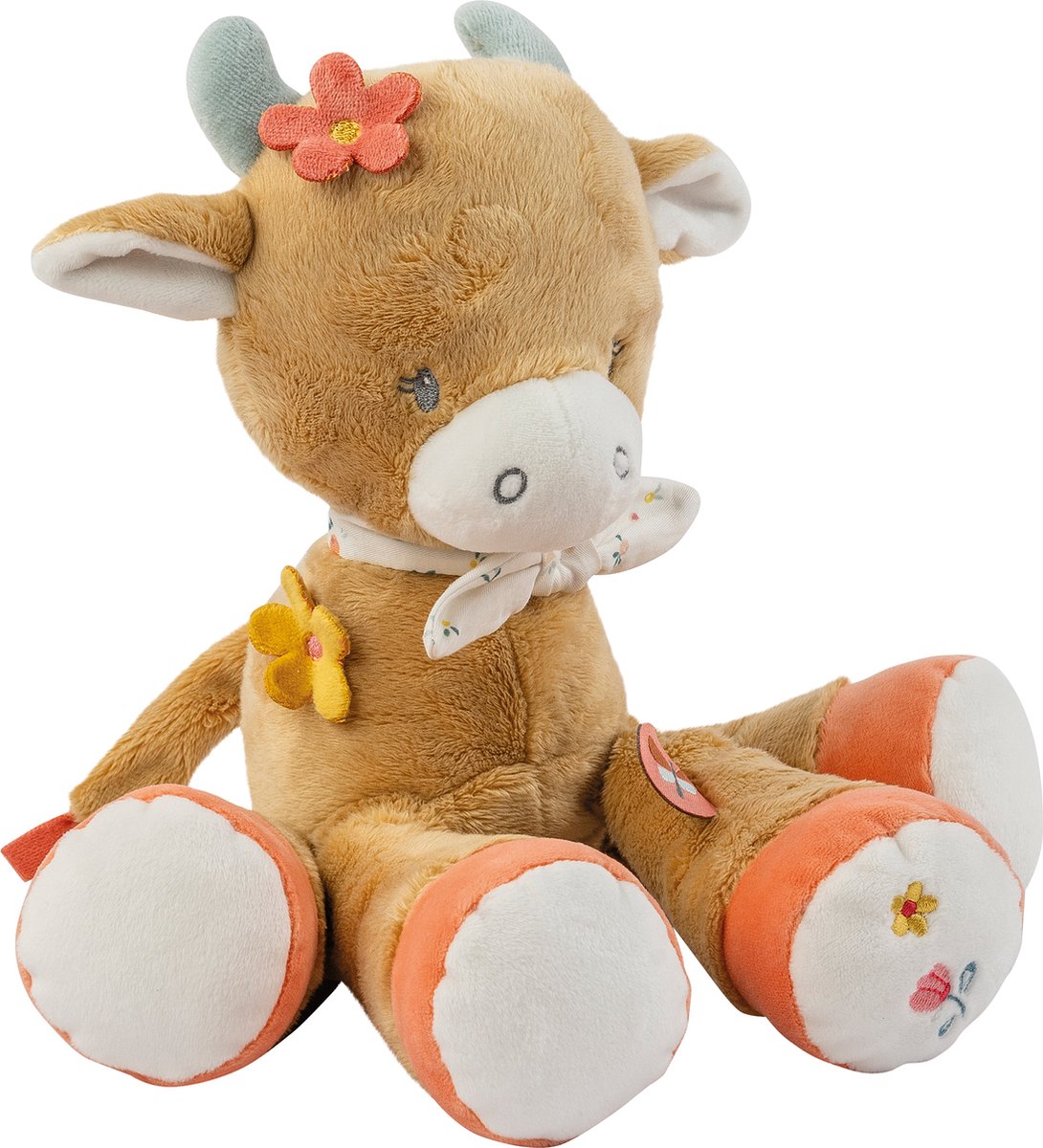 Nattou Koe Mila - Knuffel - 30 cm - Donker Warm Beige