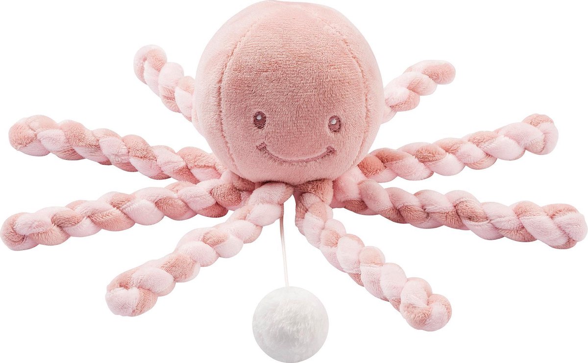 Nattou Octopus Lapidou - Knuffel met Muziek - 23 cm - Oudroze