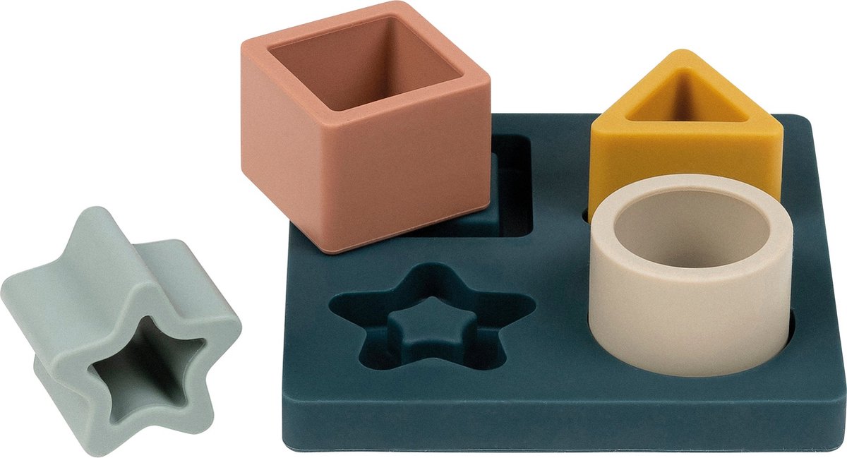 Nattou Puzzelspel - Silicone - 12x12 cm  - Beige