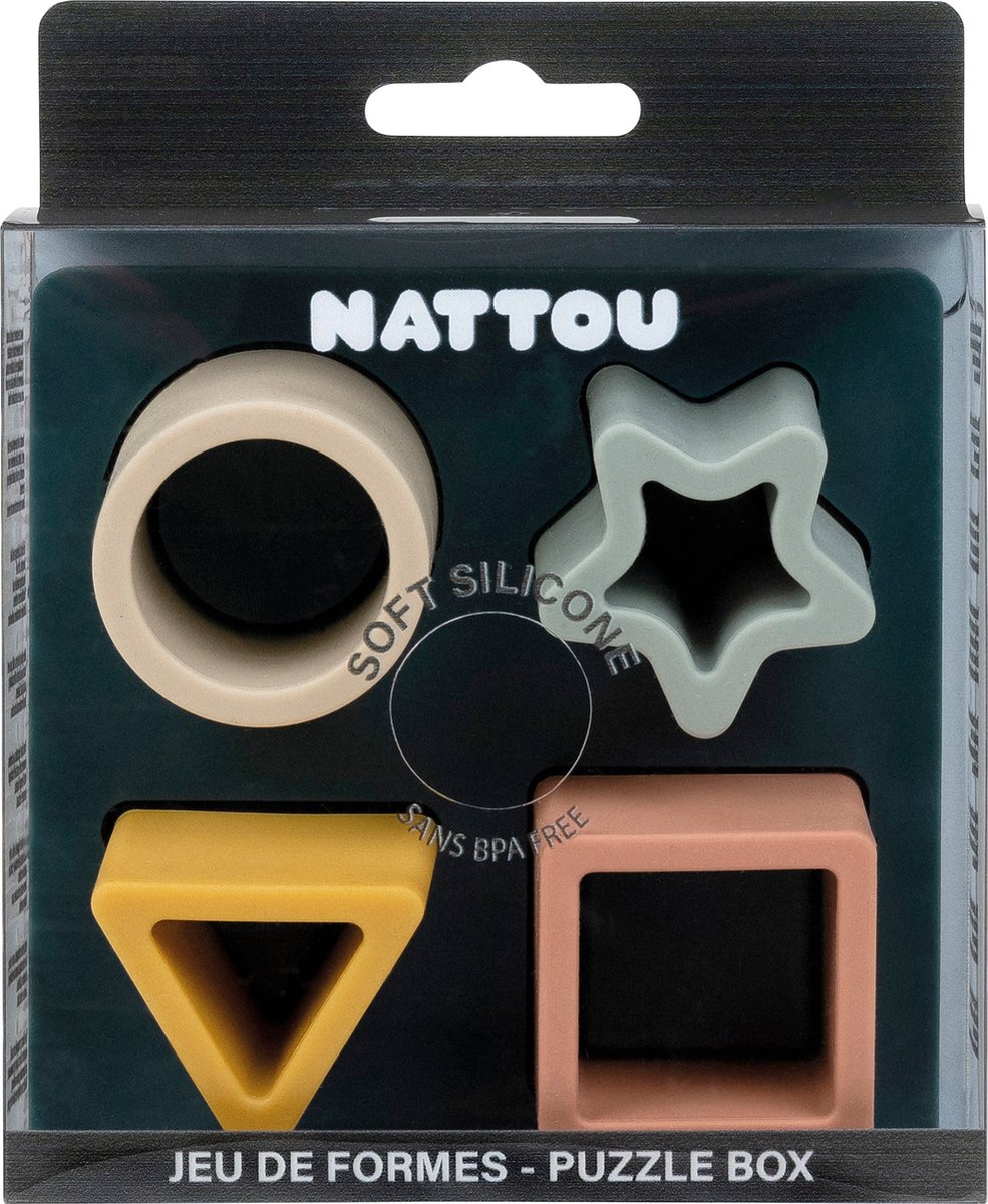Nattou Puzzelspel - Silicone - 12x12 cm  - Groen