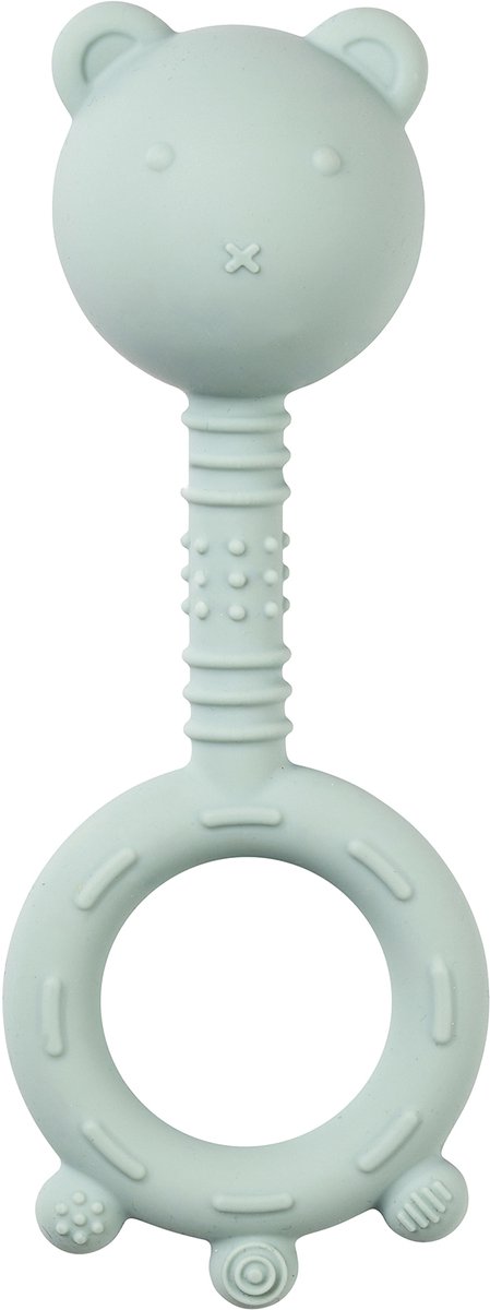 Nattou SILICONE Rammelaar - Beer - 6 cm - Pastelgroen