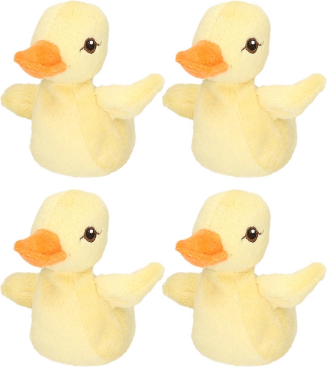 4x stuks kleine Knuffel eendjes 10 cm - kinder speelgoed