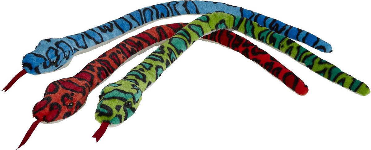 Pluche knuffel dieren Slang camouflage print groen van 100 cm - Speelgoed slangen knuffels - Leuk als cadeau voor kinderen