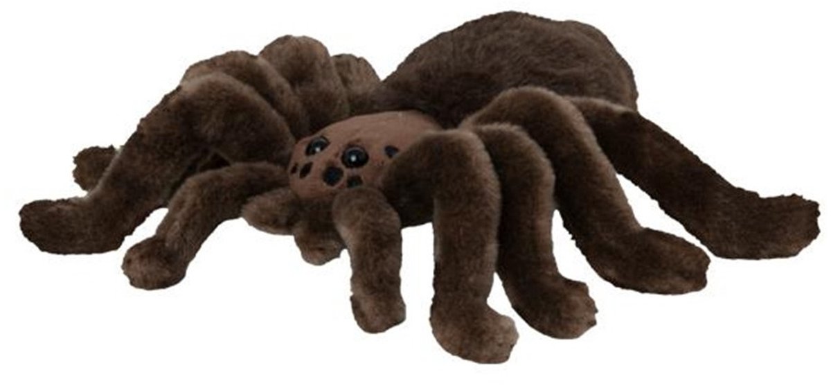 Nature Planet Knuffeldier Tarantula spin - zachte pluche stof - veel details - bruin - 16 cm - Cadeau - Kinderen