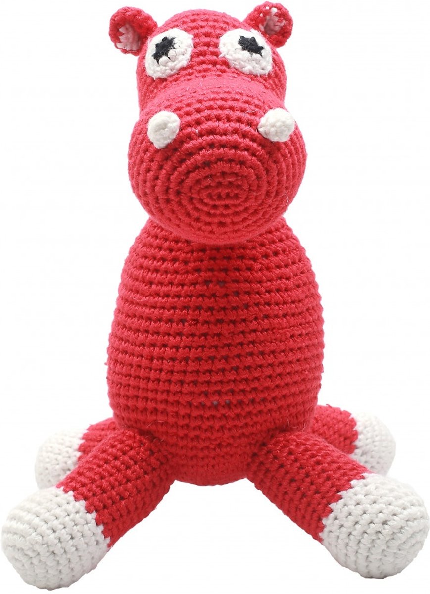 natureZOO Mrs. Hippo Nijlpaard Bamboevezel Rood, Wit