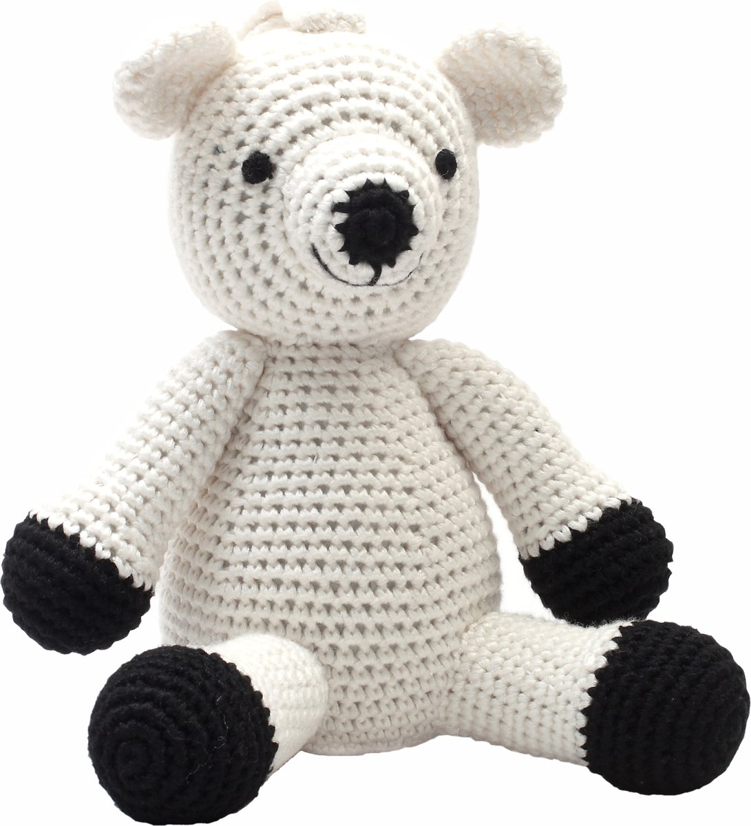 natureZOO Sir Polarbear Speelgoedbeer Bamboevezel Zwart, Wit
