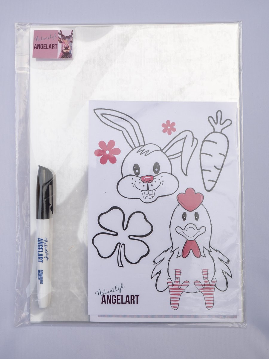 10x Krimpie Dinkie krimpfolie assortiment - A4 - permanent marker - voorbeeldvel