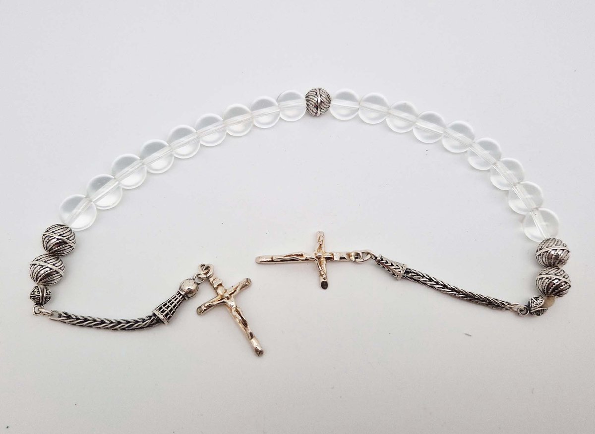 Handgemaakte Tasbih twee tassel Natuursteen met zilver 925 - Natuursteen 