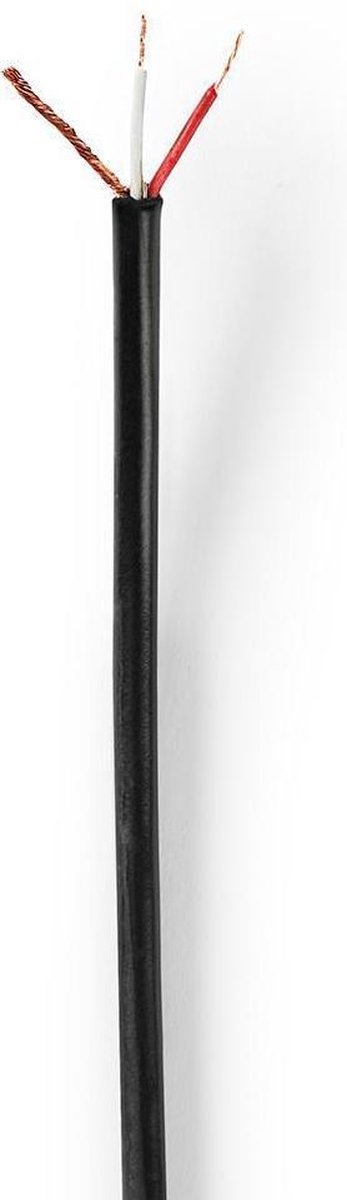 Nedis CABR1508BK1000 Microfoonkabel 2x 0,08 Mm2 100 M Op Rol Zwart