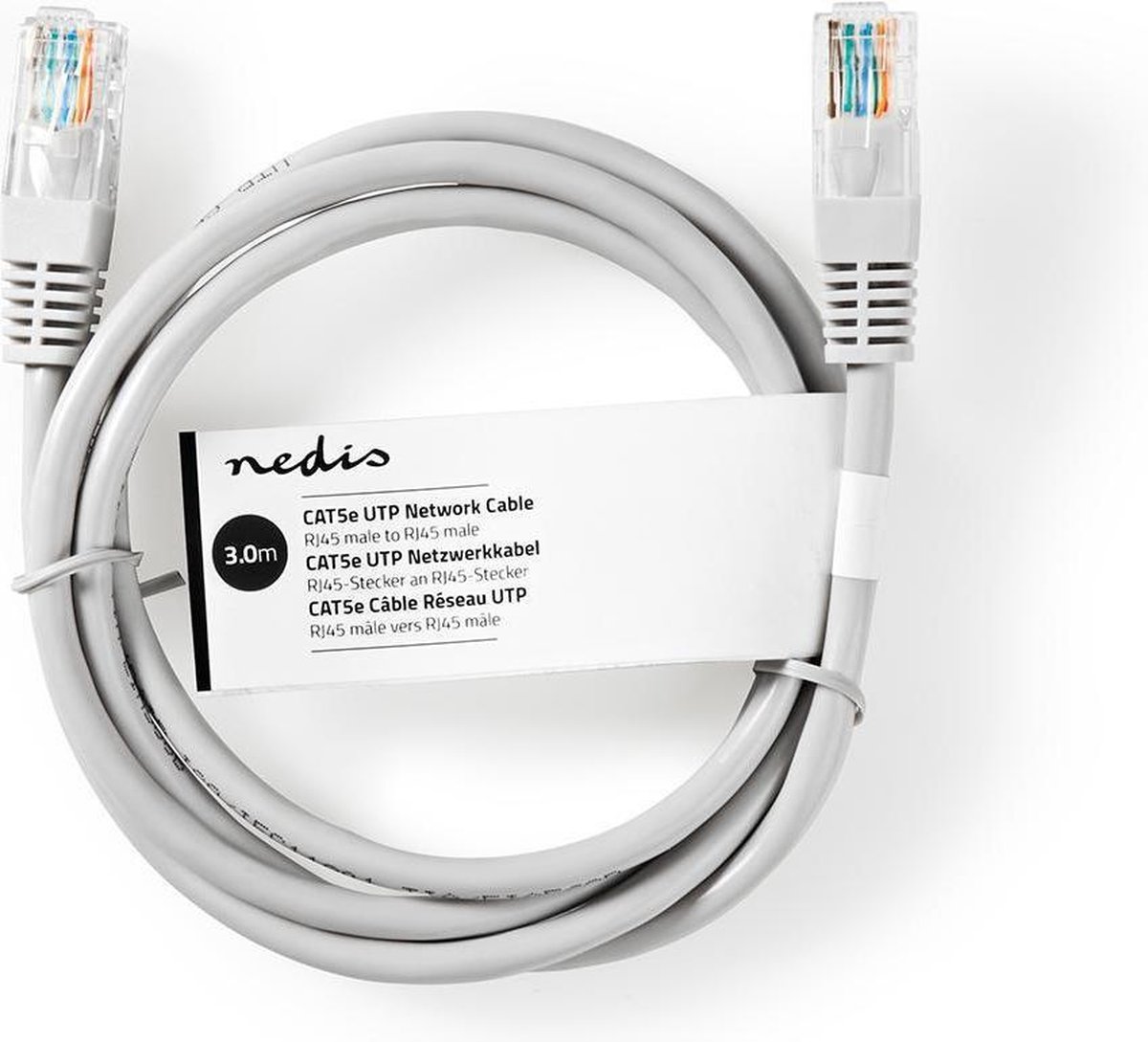 Netwerkkabel CAT5e UTP  RJ45 Male  RJ45 Male  3,0 m  Grijs