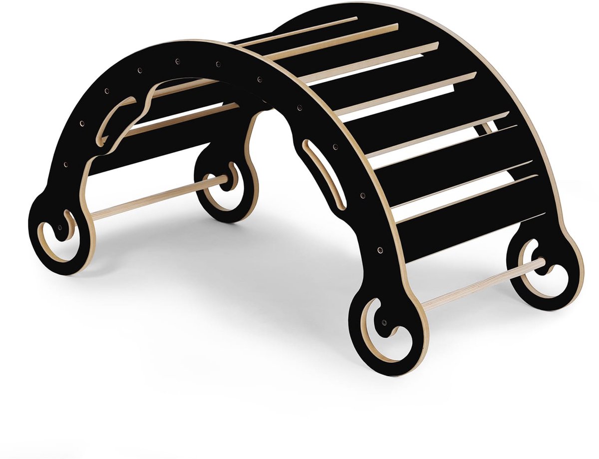   - Montessori Klimboog voor Kinderen - 120x50x68 cm - Klimboog Rocker -   - Speelgoed voor 2-99 jaar - Zwart