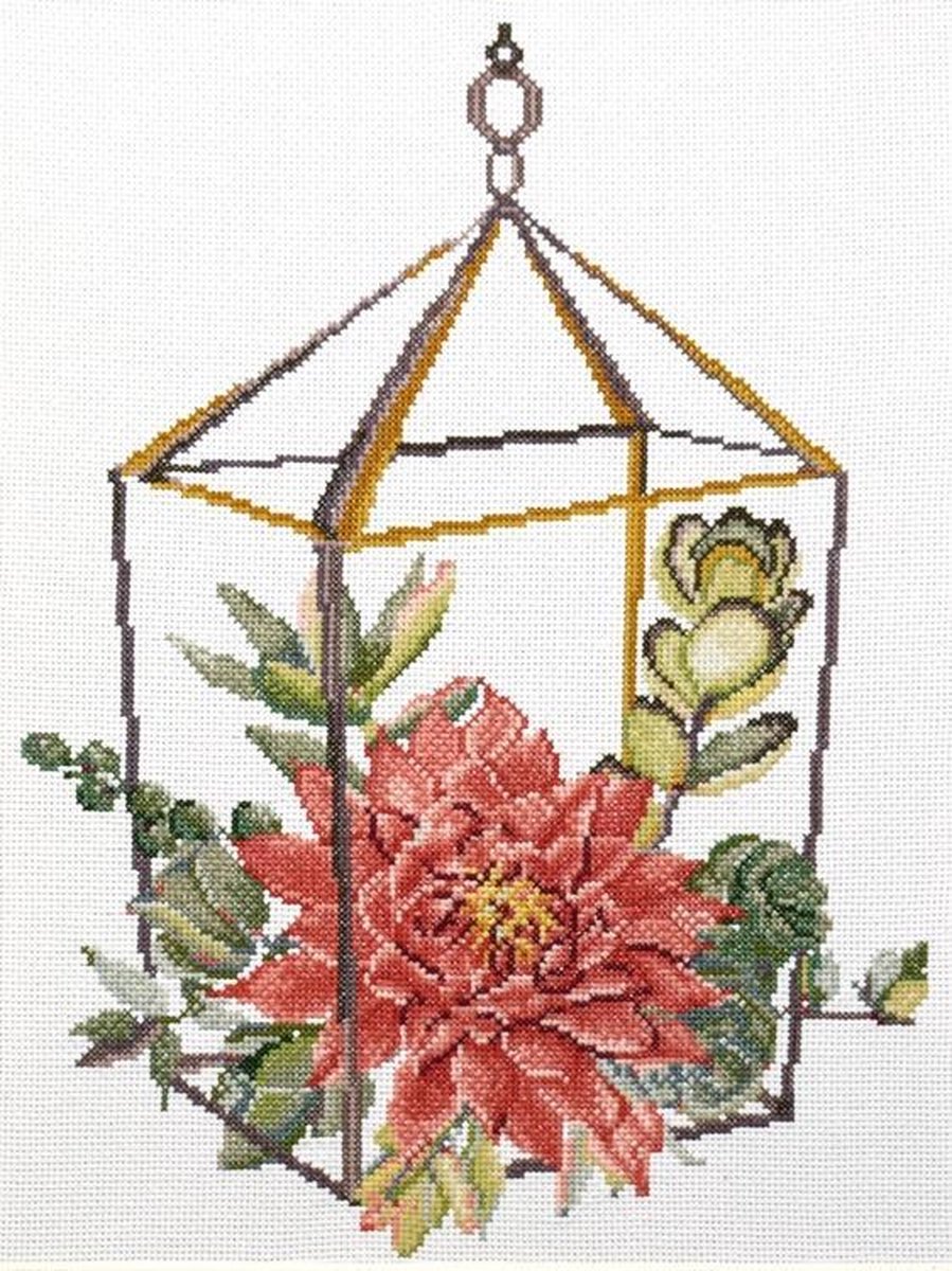 440.097 No Count Cross stitch Succulent Garden 2 26x35cm