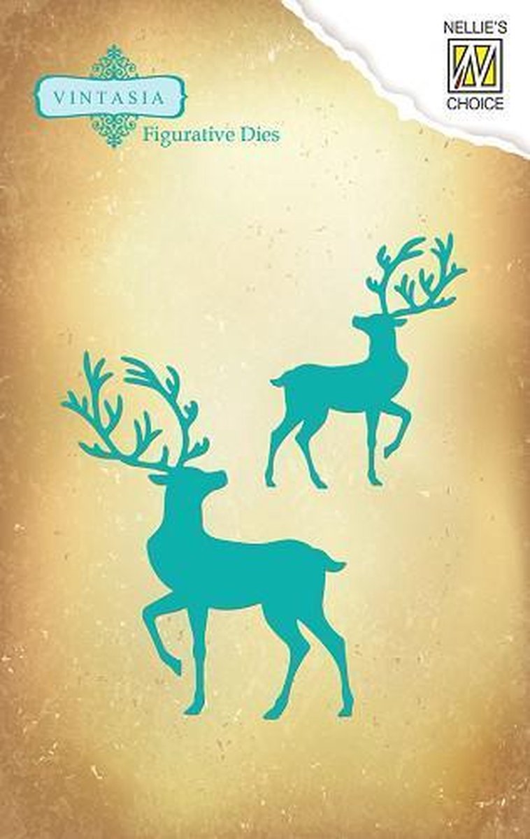 VIND019 Dies Vintasia animals - Reindeer - snijmal rendieren - kerst - winter - rendier