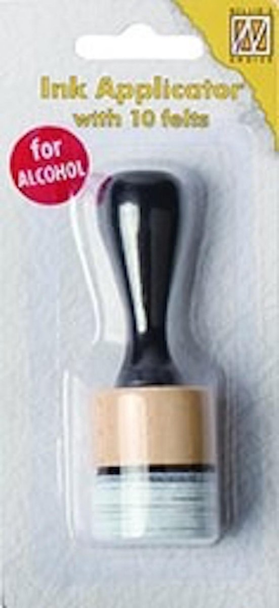 IAP006 Ink applicator rond hout stempelen - Nellie Snellen - 3 cm doorsnee - tool voor inkt op alcohol basis