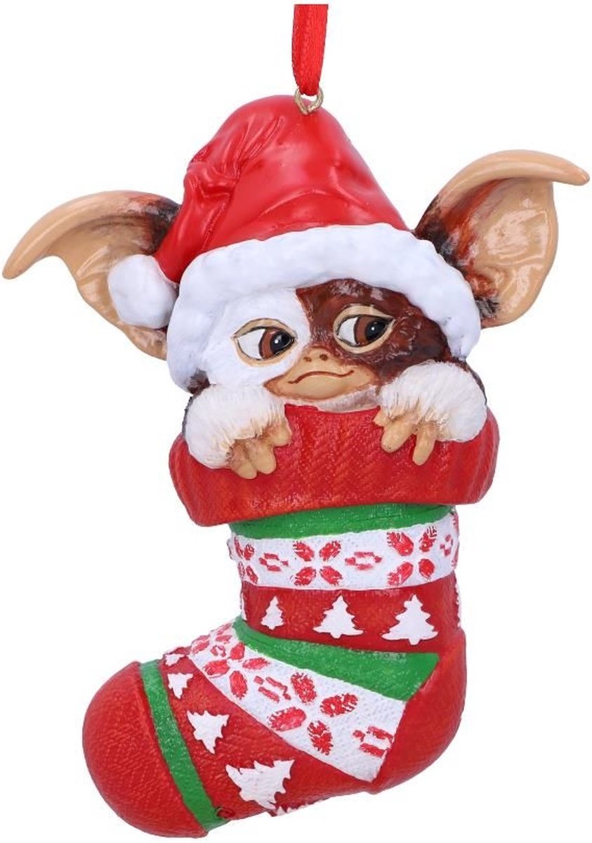 Nemesis Now Gremlins Kerstbal Gizmo in Stocking Hanging Ornament Multicolours