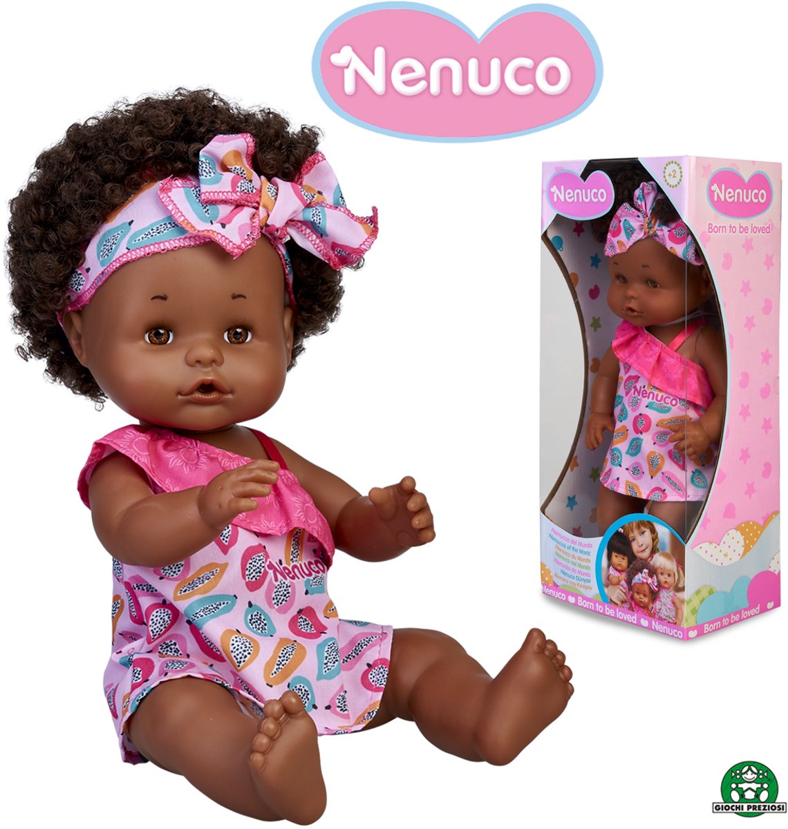 Nenuco - Pop - Getinte Babypop met kroezelhaar